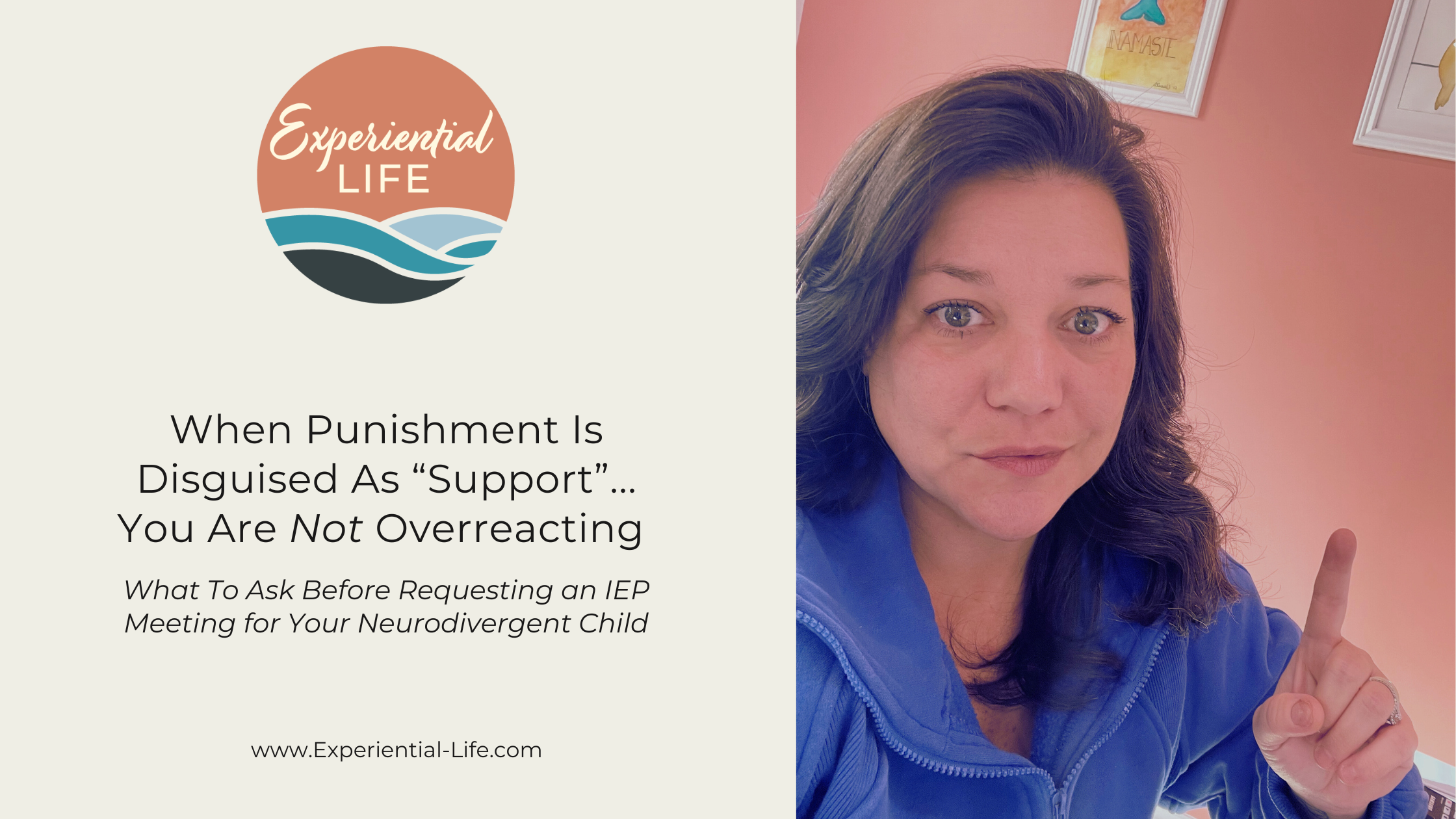 Text on graphic reads: When Punishment is Disguised as Support - you are not overreacting. What to ask before requesting an IEP meeting for your neurodivergent child